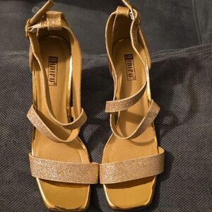 DIDIFU GLITTERY GOLD WEDGES SANDLES